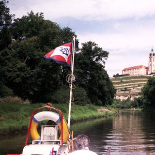 Scenic riverboat ride near historic castle.