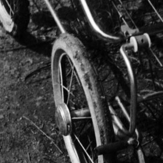 Baby in vintage pram outdoors.