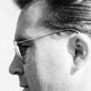 Man in shirt and glasses looks out at landscape.
