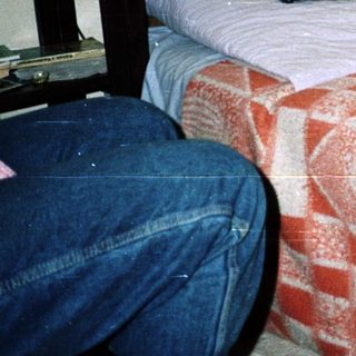 German Shepherd puppy lies on a bed in a room.