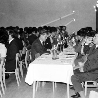 Group of people at a formal dinner or gathering.