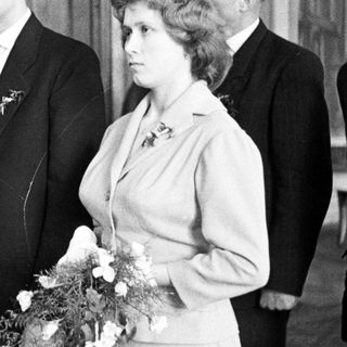 Black and white photo of a wedding party.