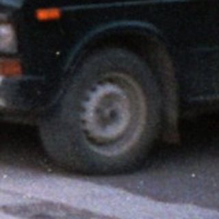 Woman stands near a wall and car in a garden.