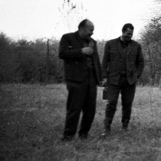 Men in a field, one appearing to be injured.