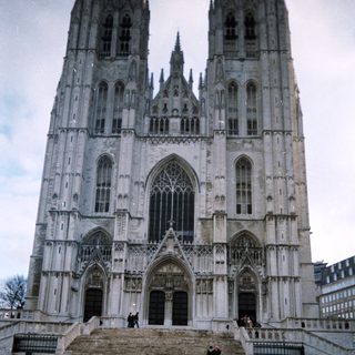 Exterior view of a large, ornate cathedral building.