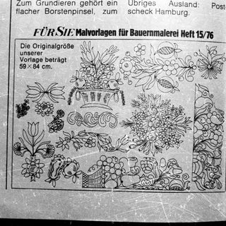 Floral designs for folk art painting patterns.