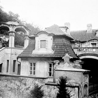 Historic villa or estate with intricate architecture and landscaping.