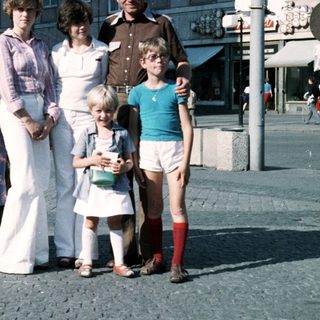 Family group photo from the 1970s or 1980s.