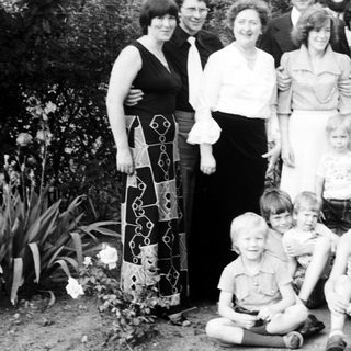 Family group photo from the 1970s or 1980s.