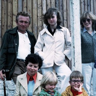 Family group photo from the late 1970s or early 1980s.