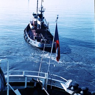 Coastal patrol vessel with French flag at sea.