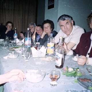 Group of people gathered for a meal together.