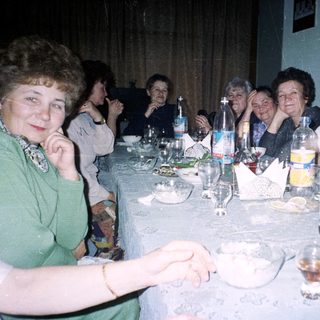 Group of people gathered for a meal together.