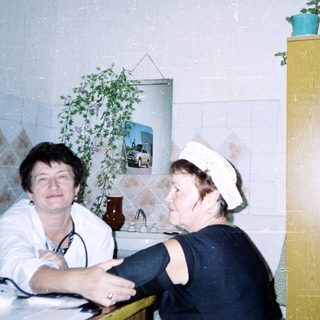 Medical consultation between doctor and patient.