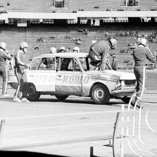 Automobile race preparation at 1968 Mexico City Olympics.