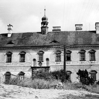 Historic building with classical architectural details.