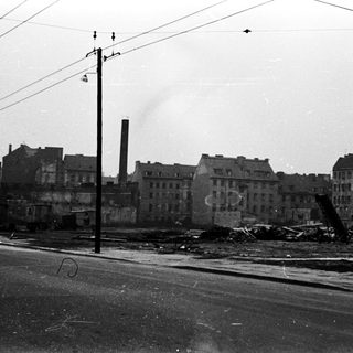 Post-war urban destruction and ruins.