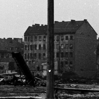 Post-war urban destruction and ruins.