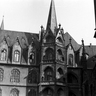 Gothic-style building with pointed arches and spires.