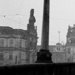 Historic Dresden Cathedral with twin towers.