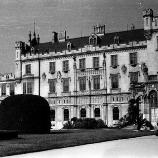 Grand historic mansion with classical architecture.