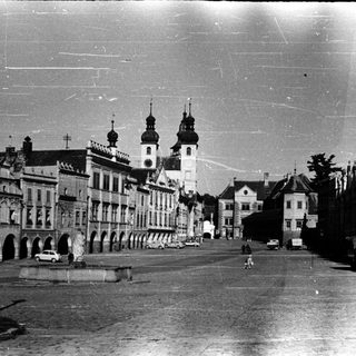 Historic European town street with old architecture.