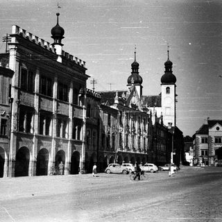 Historic European town square with classic architecture.