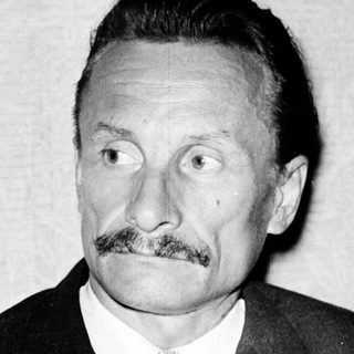 Man in formal attire with mustache and medal pin.