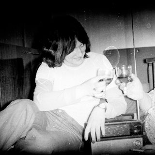Two women toasting with wine indoors.