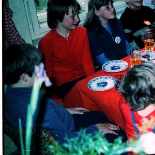 Group of people gathered for a meal.