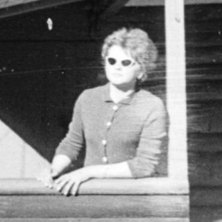 Small wooden guard tower with person inside.